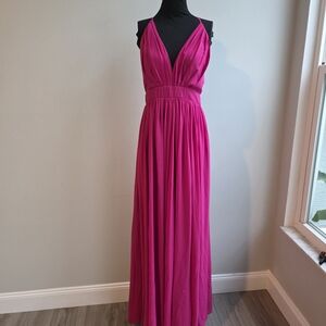 Pink Lily Vibrant Pink Maxi Dress